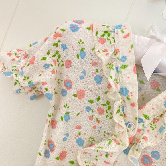 Vintage Carter's White Floral Pajama Set 1 Year - Picture 2 of 9